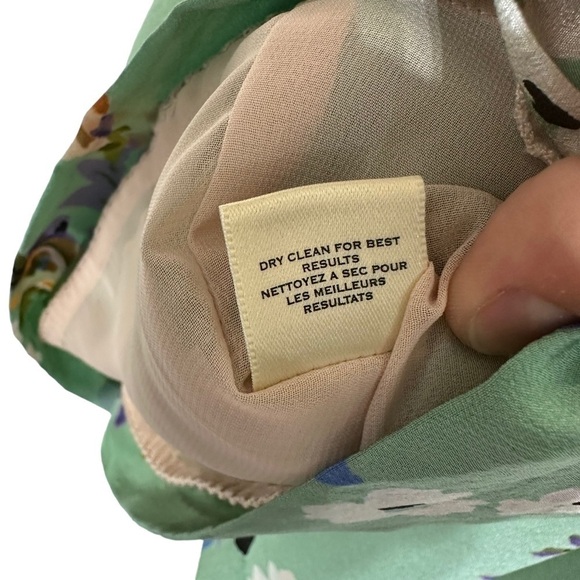 Anthropologie Moulinette Soeurs Green Floral Silk Spaghetti Strap Dress - Picture 12 of 12